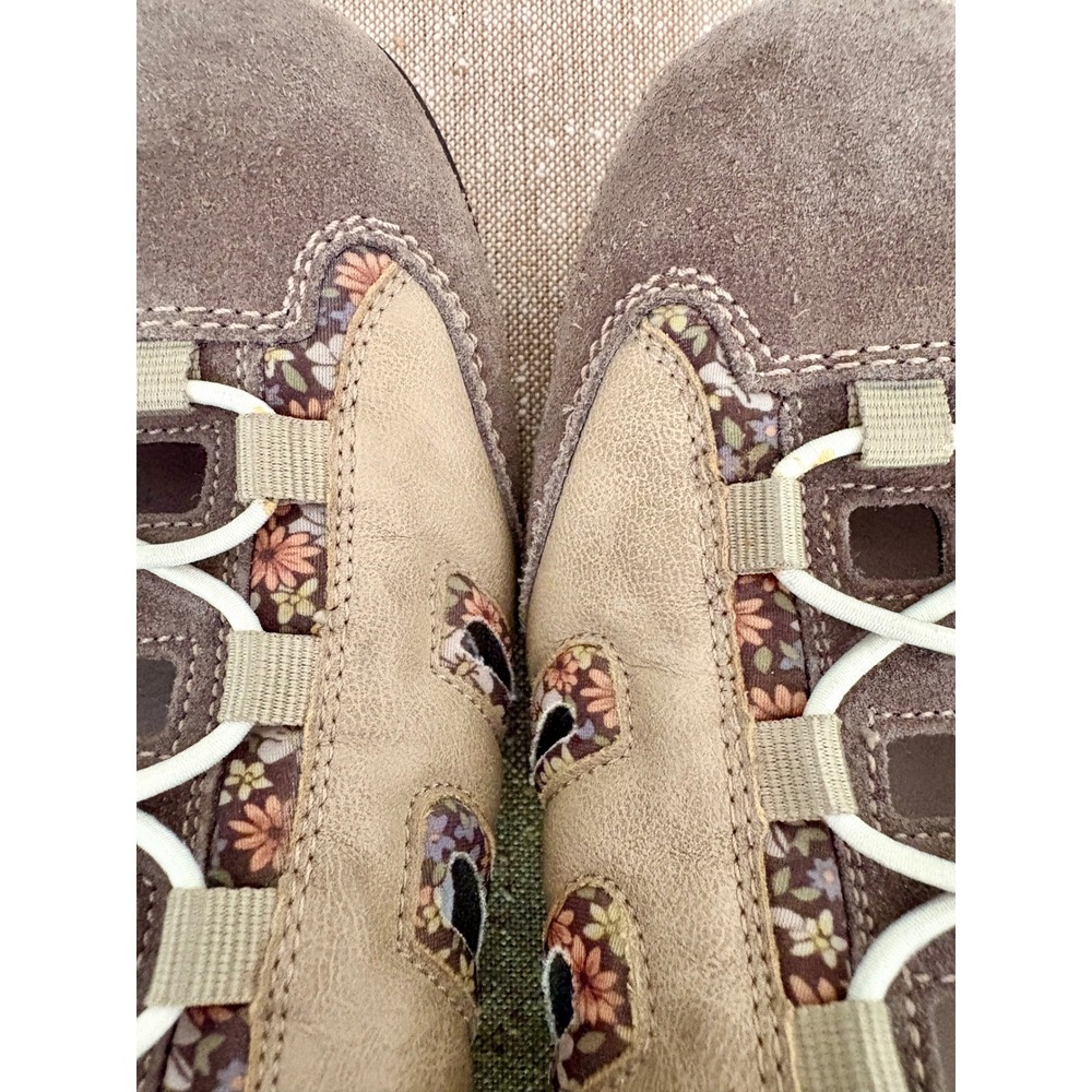 Rieker Walking Sneakers Tan Suede Floral Gorpcore Active Comfort Shoes Sz 9 - Picture 13 of 14